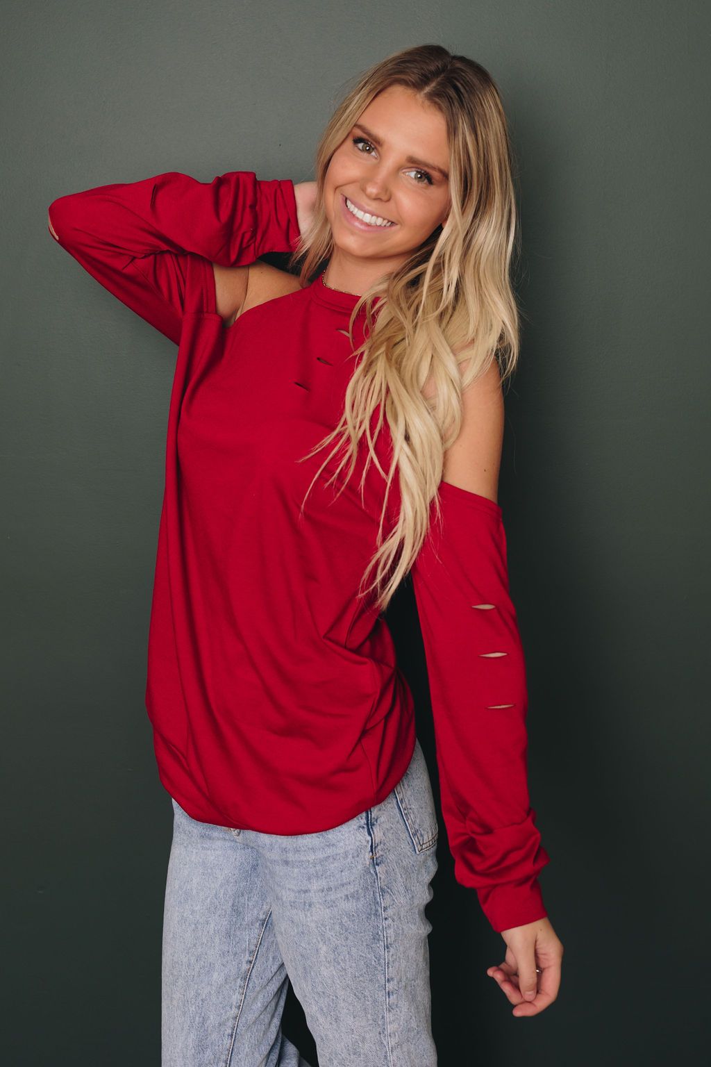 Gilbert Open Shoulder Long Sleeve Tee
