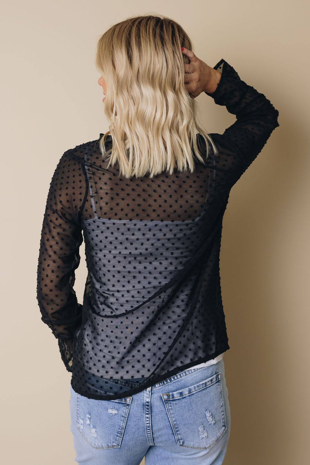 Brigita Polka Dot Ruffled Top