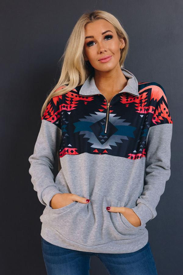 Shelby Tribal Print Sweatshirt