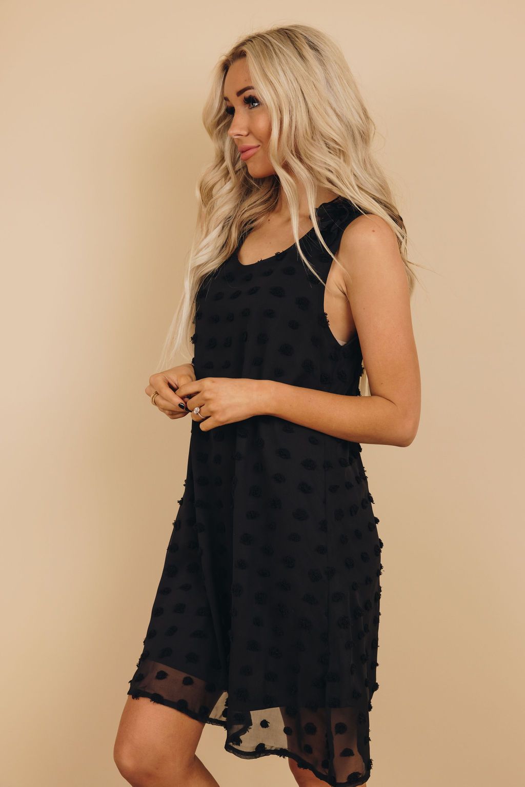 Titan Swis Dot Ruffle Dress