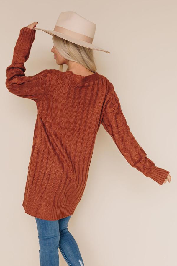 Golden Moon Knit Pocket Cardigan
