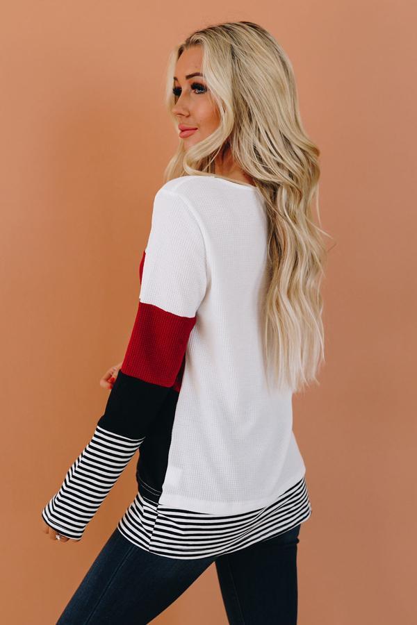 Calm Down Color Block Top