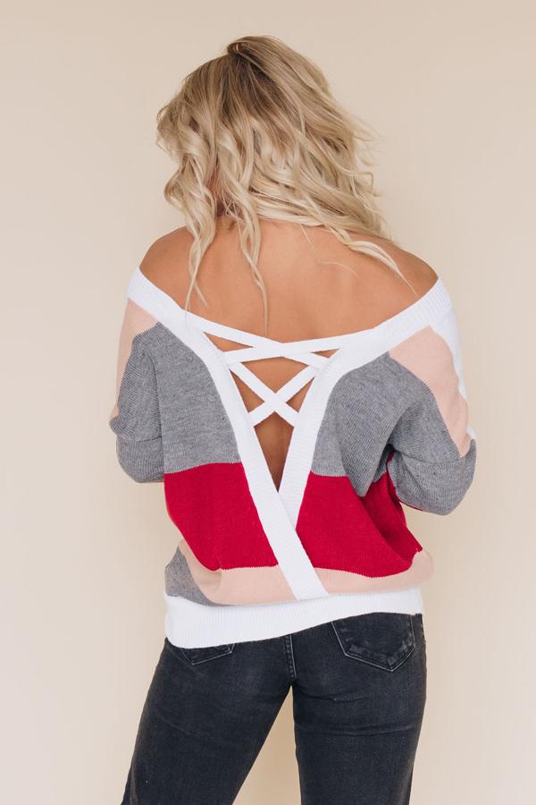 Dani Girl Open Back Sweater