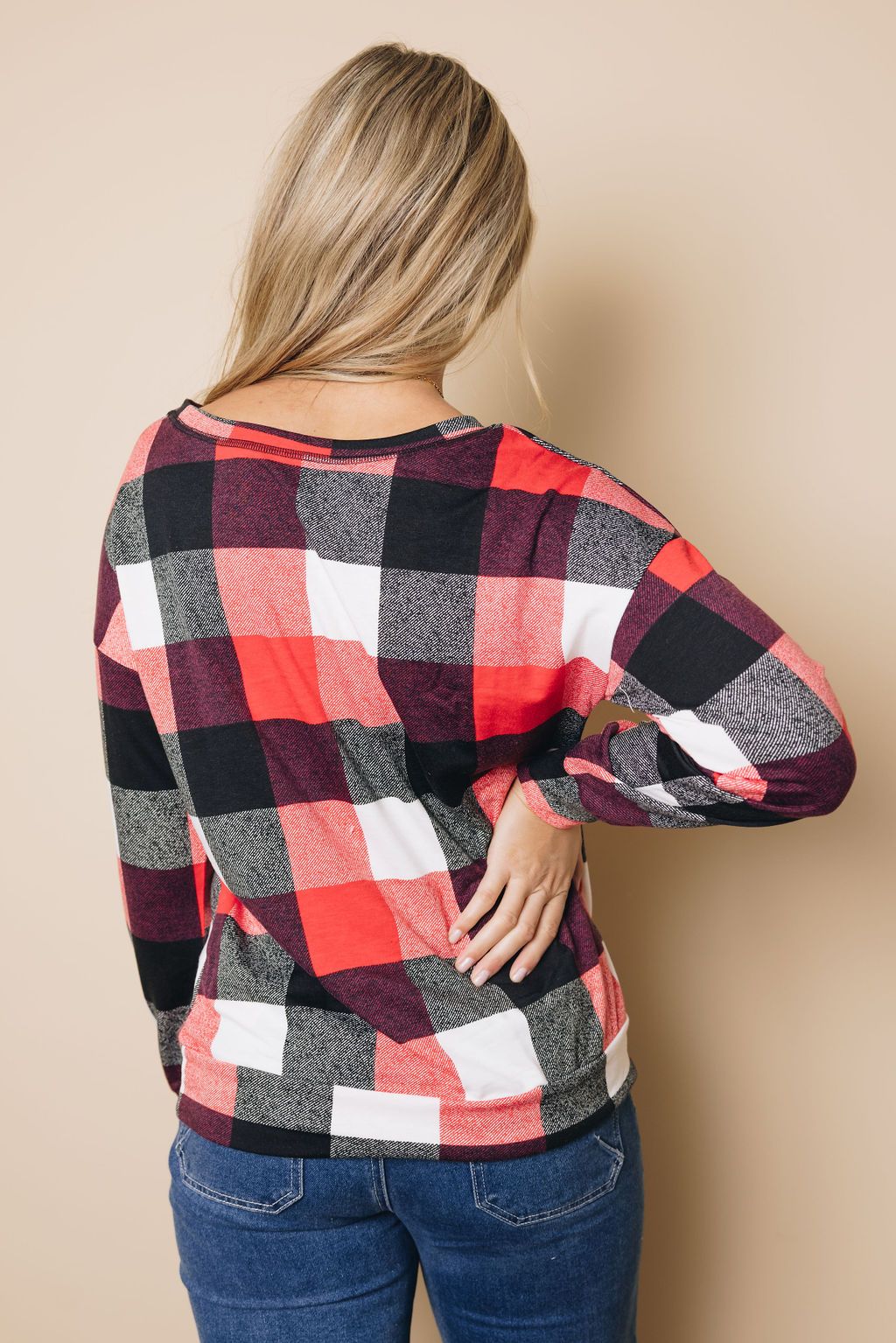 Cayleen Plaid Long Sleeve Top