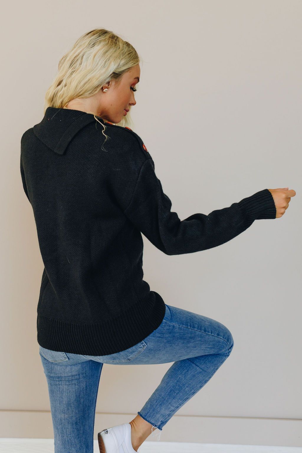 Day Dream Grey Button Sweater