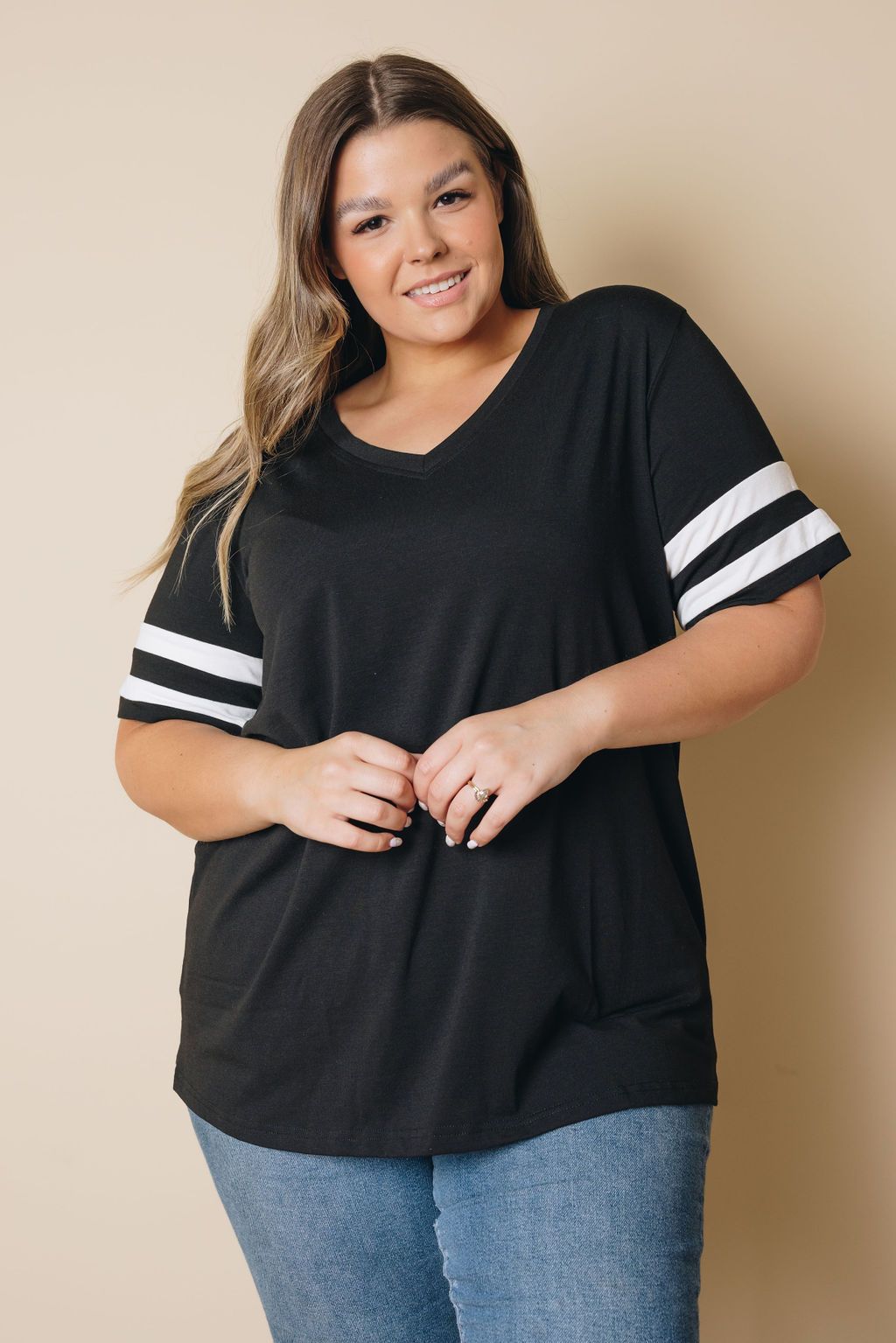 Plus Size - Prim Striped Tee
