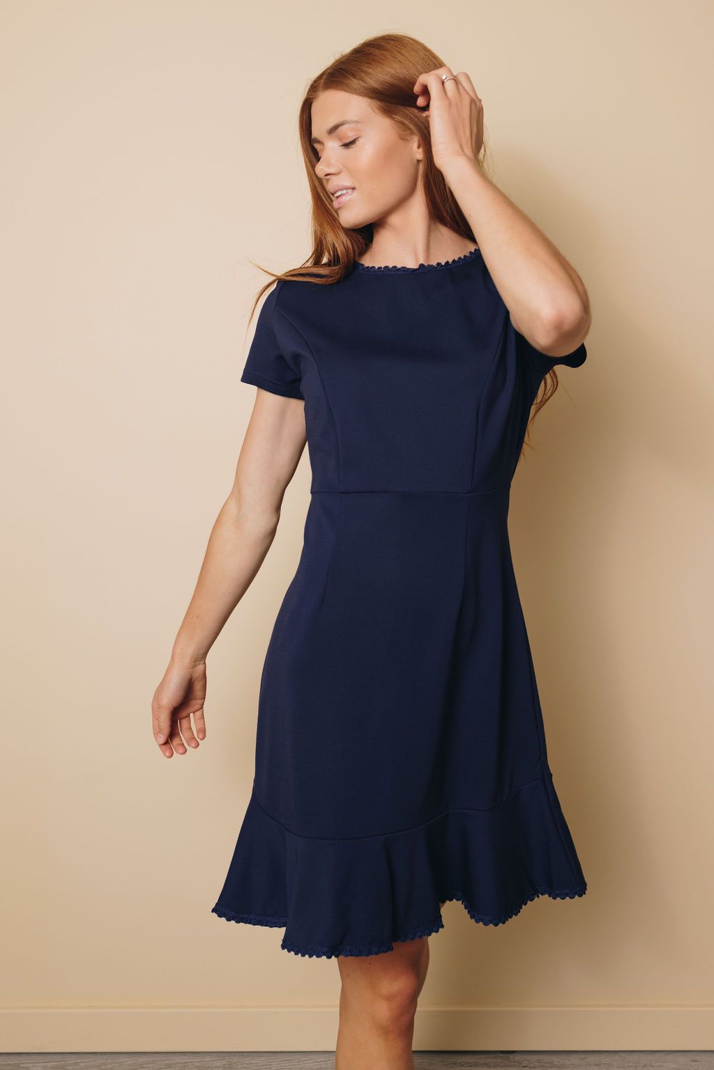 Tassel Ruffle Short Sleeve Mini Dress