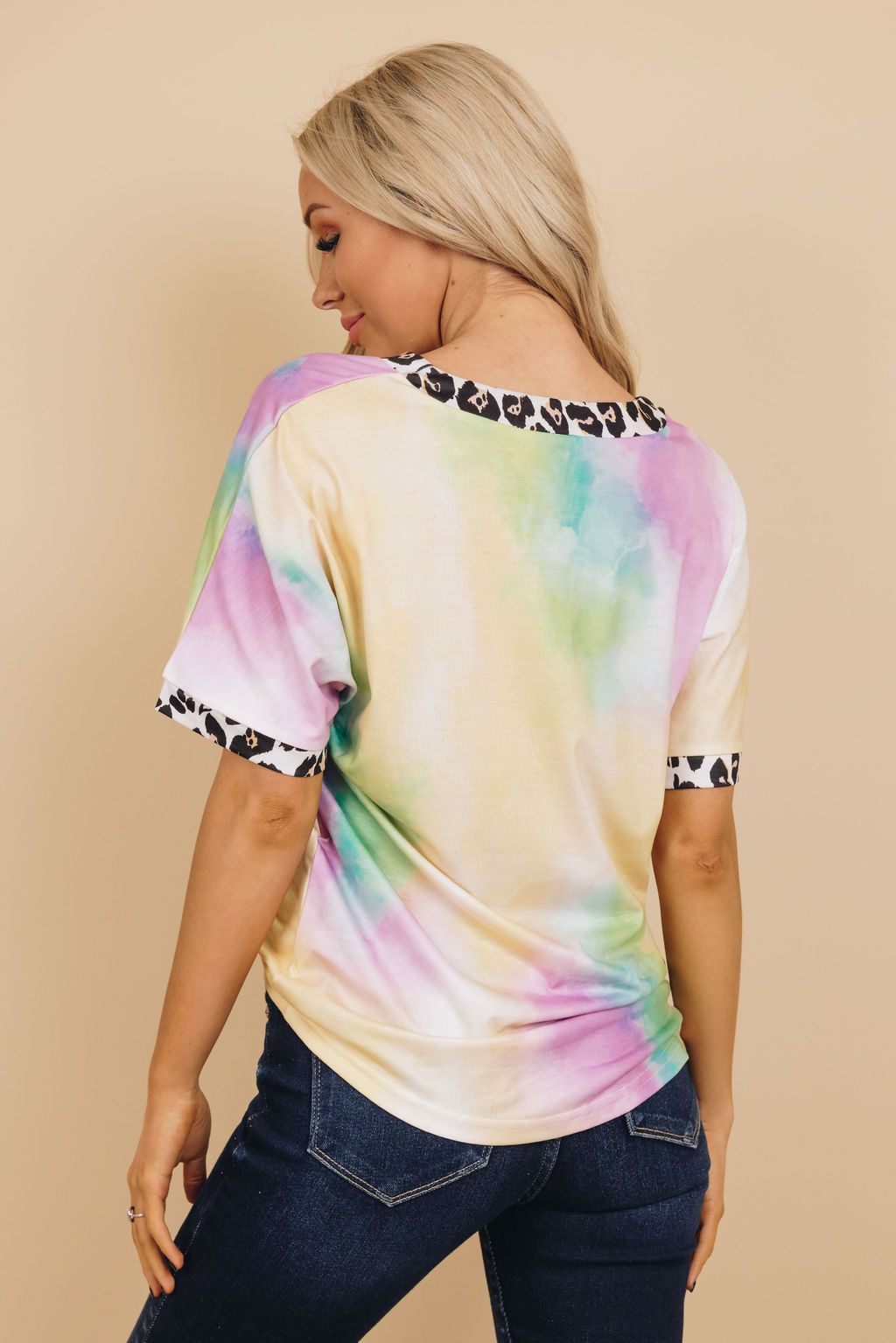 Exile Tie Dye Leopard Top