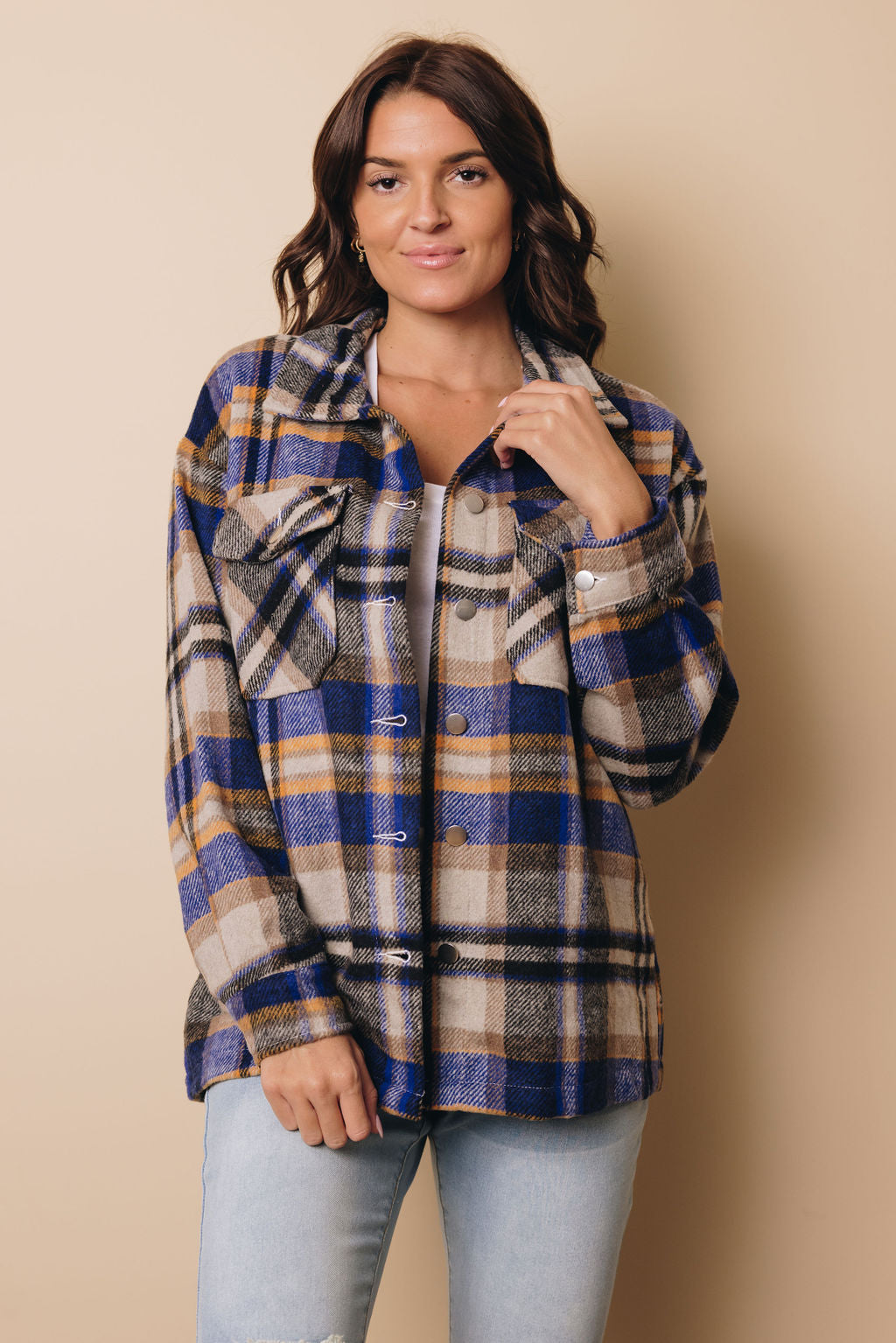 Harvey Plaid Button Up Top