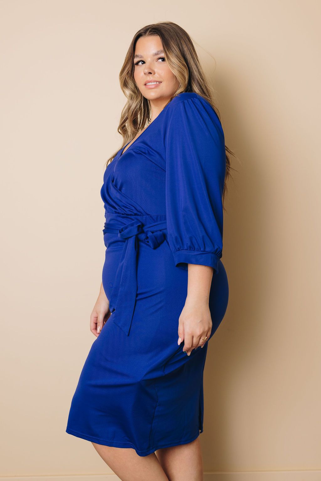 Plus Size - Velma Wrap Midi Dress