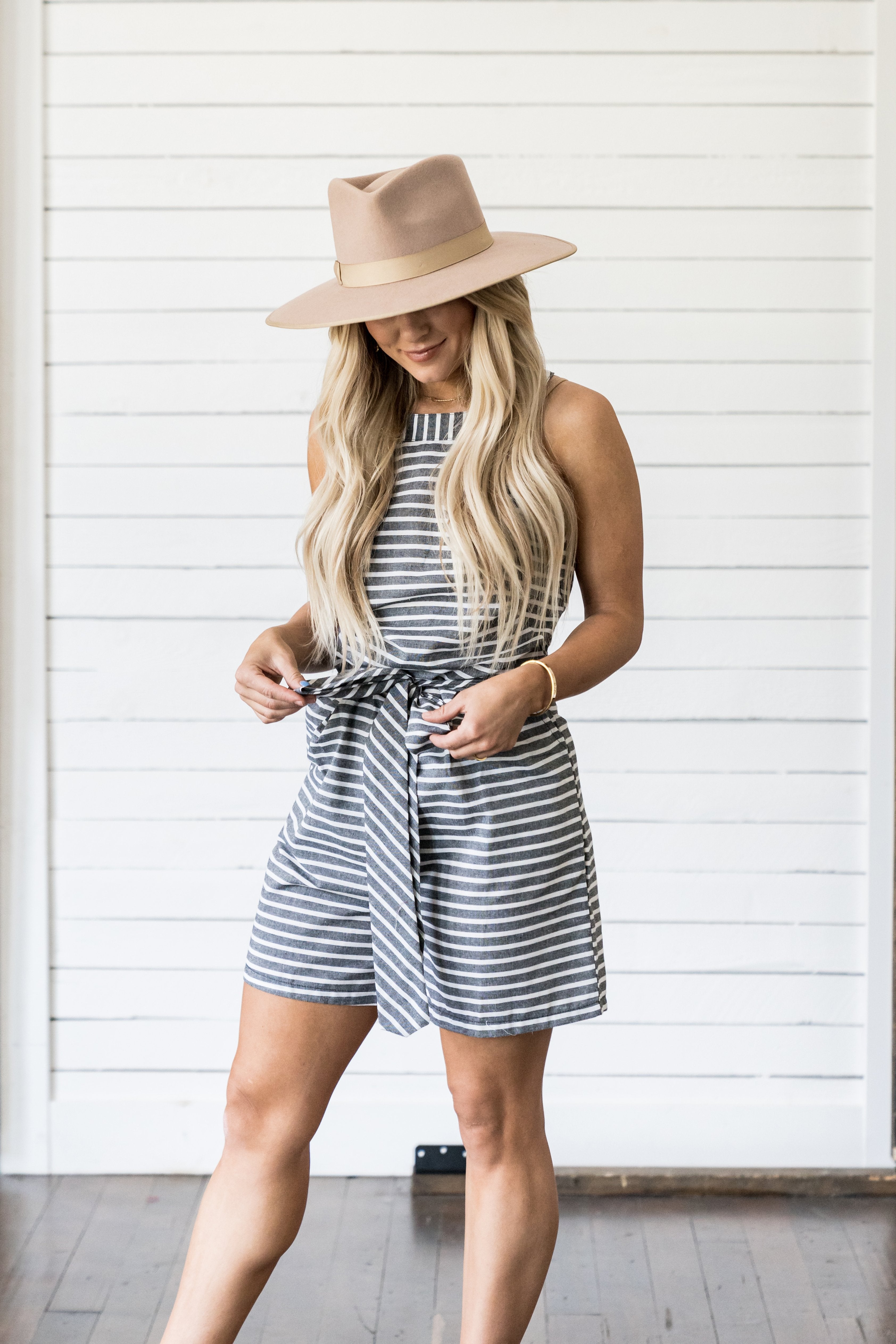 OEM Get Ya Flirt On Striped Romper