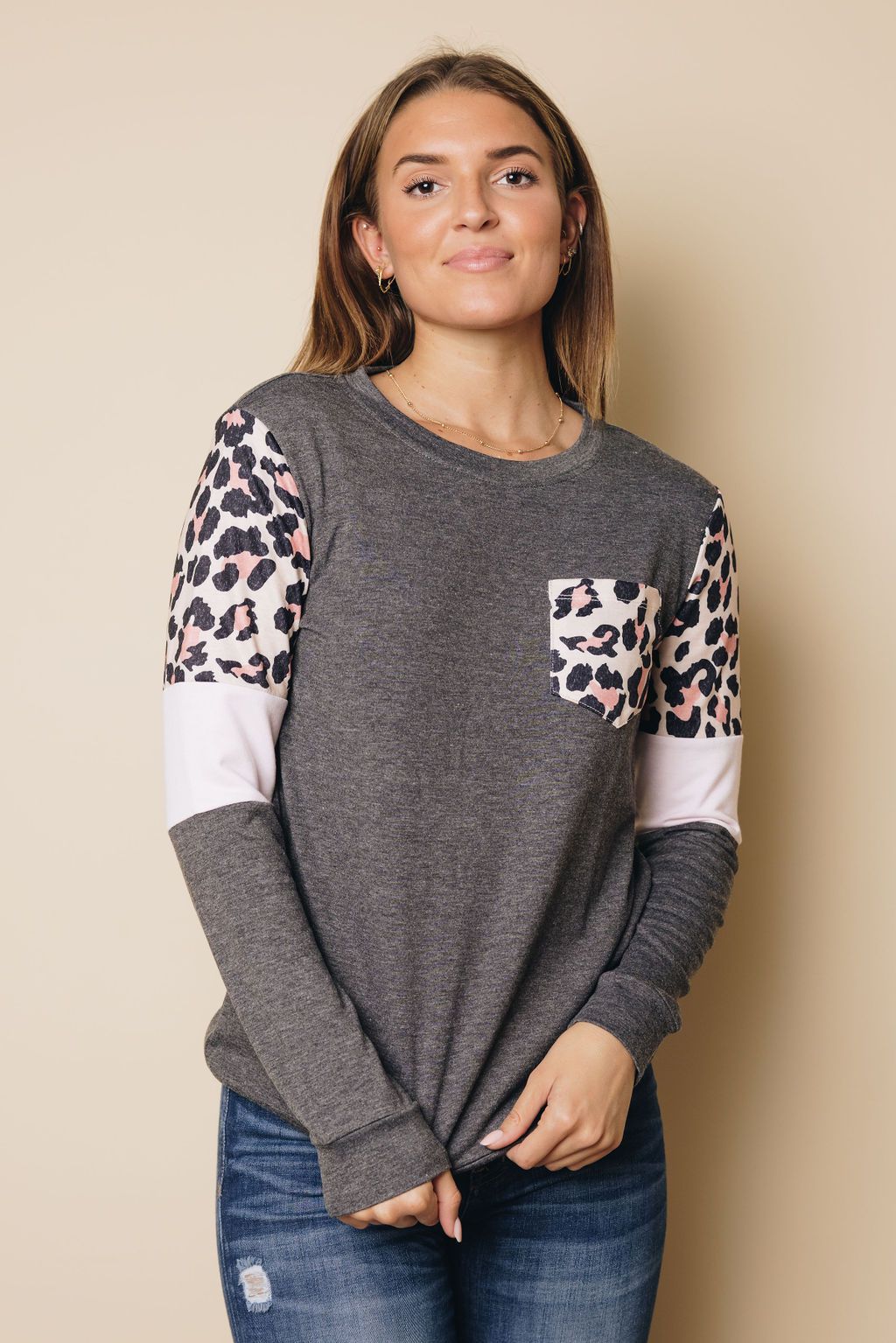 Glenna Leopard Long Sleeve Top