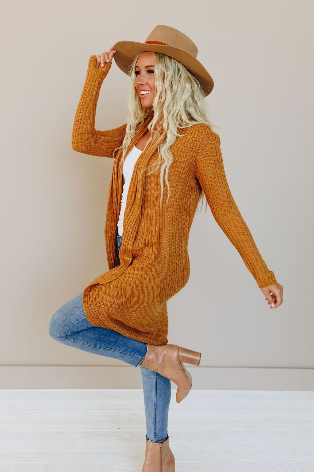 Waffle Around Long Cardigan