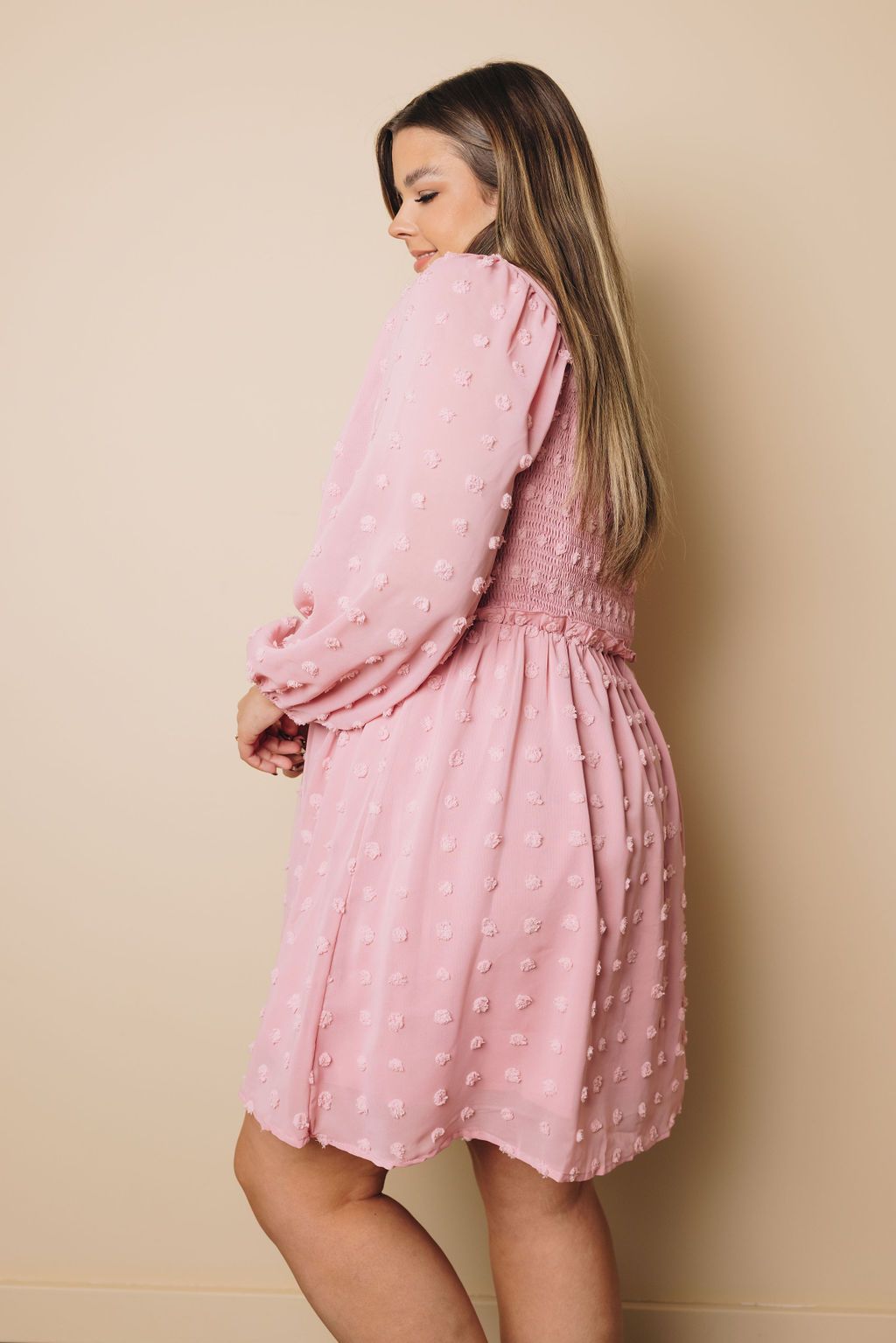 Plus Size - Cecilia Swiss Dot Dress