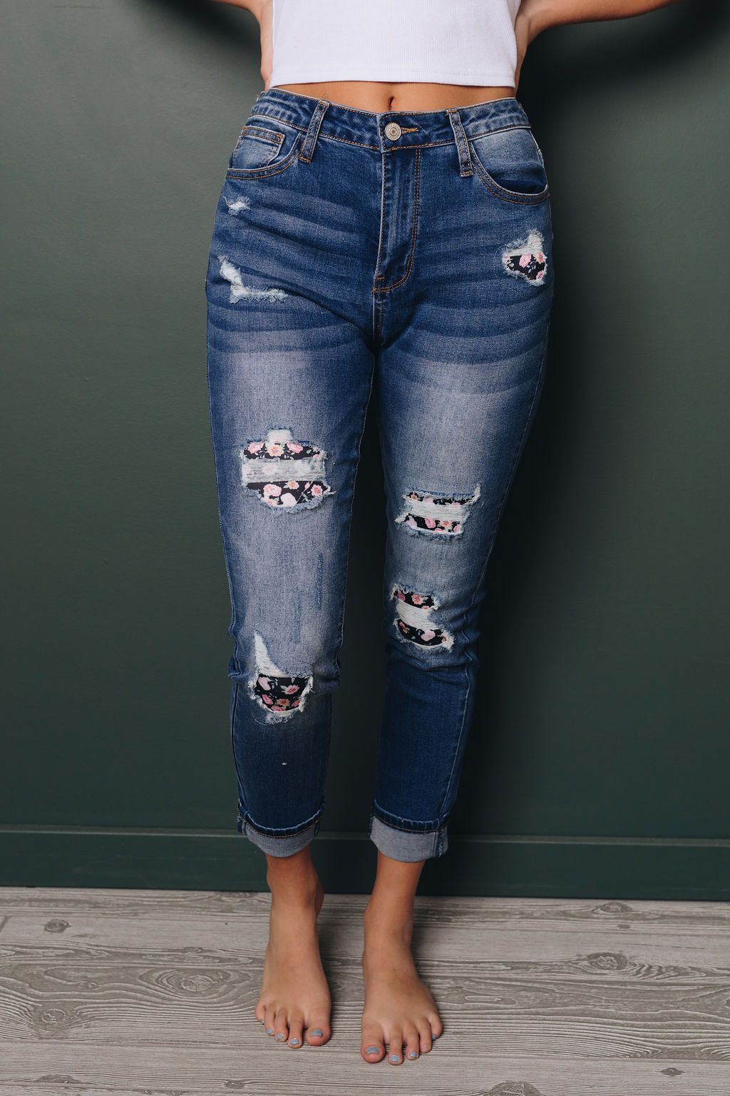 Bold New Me Patched Jeans