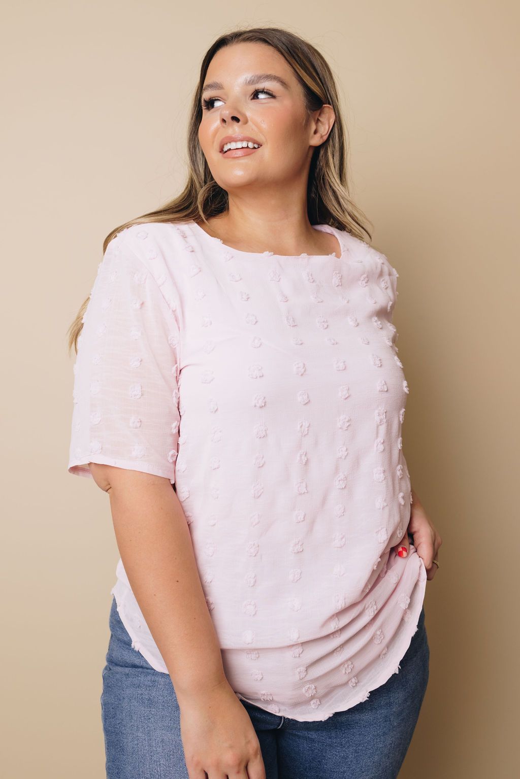 Plus Size - Mac Swiss Dot Top