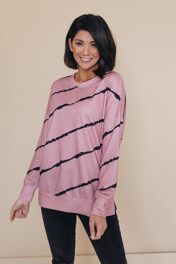 Rise Tie Dye Striped Pullover