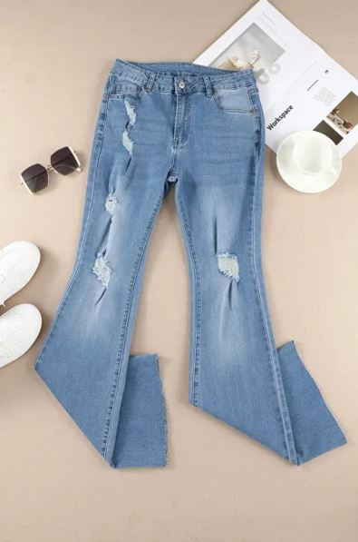 Charles Dark Wash Mid Rise Flare Jeans