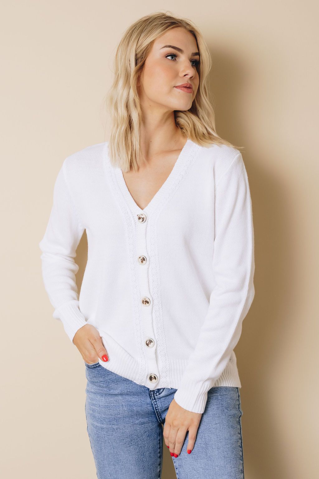 Honey Lace Buttoned Cardigan