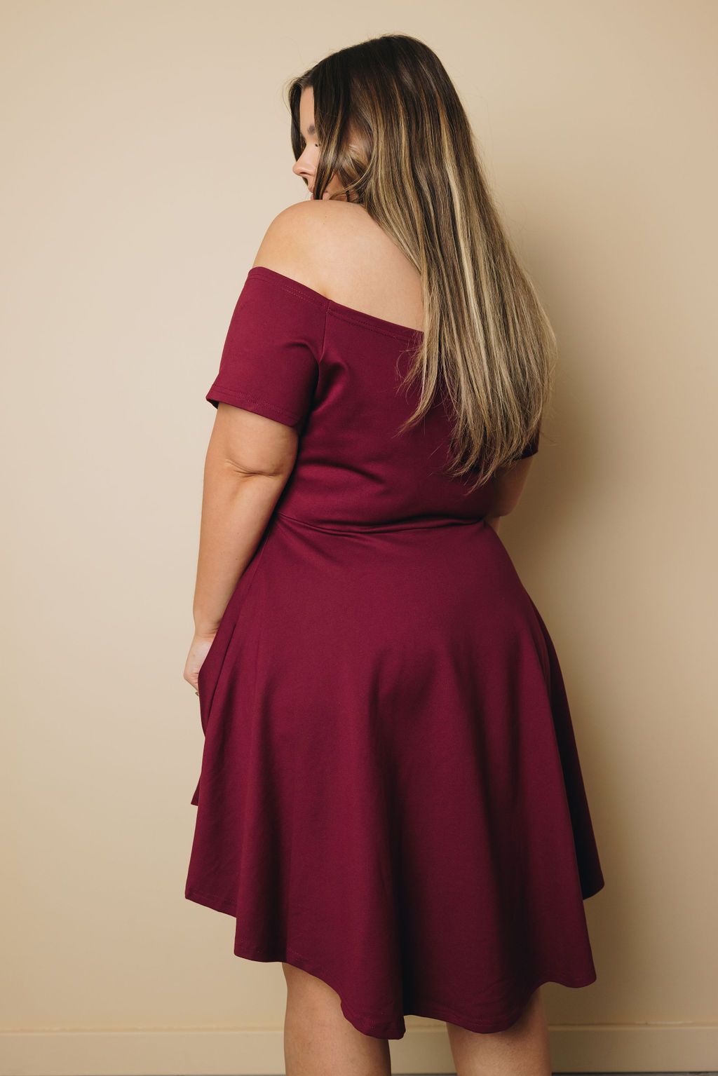 Plus Size - Amanda Off The Shoulder Mini Dress