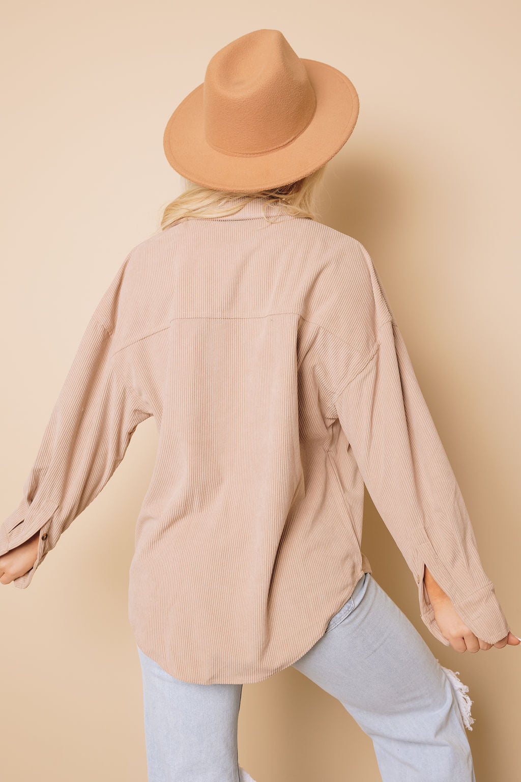 Hippen Corduroy Button Down Top