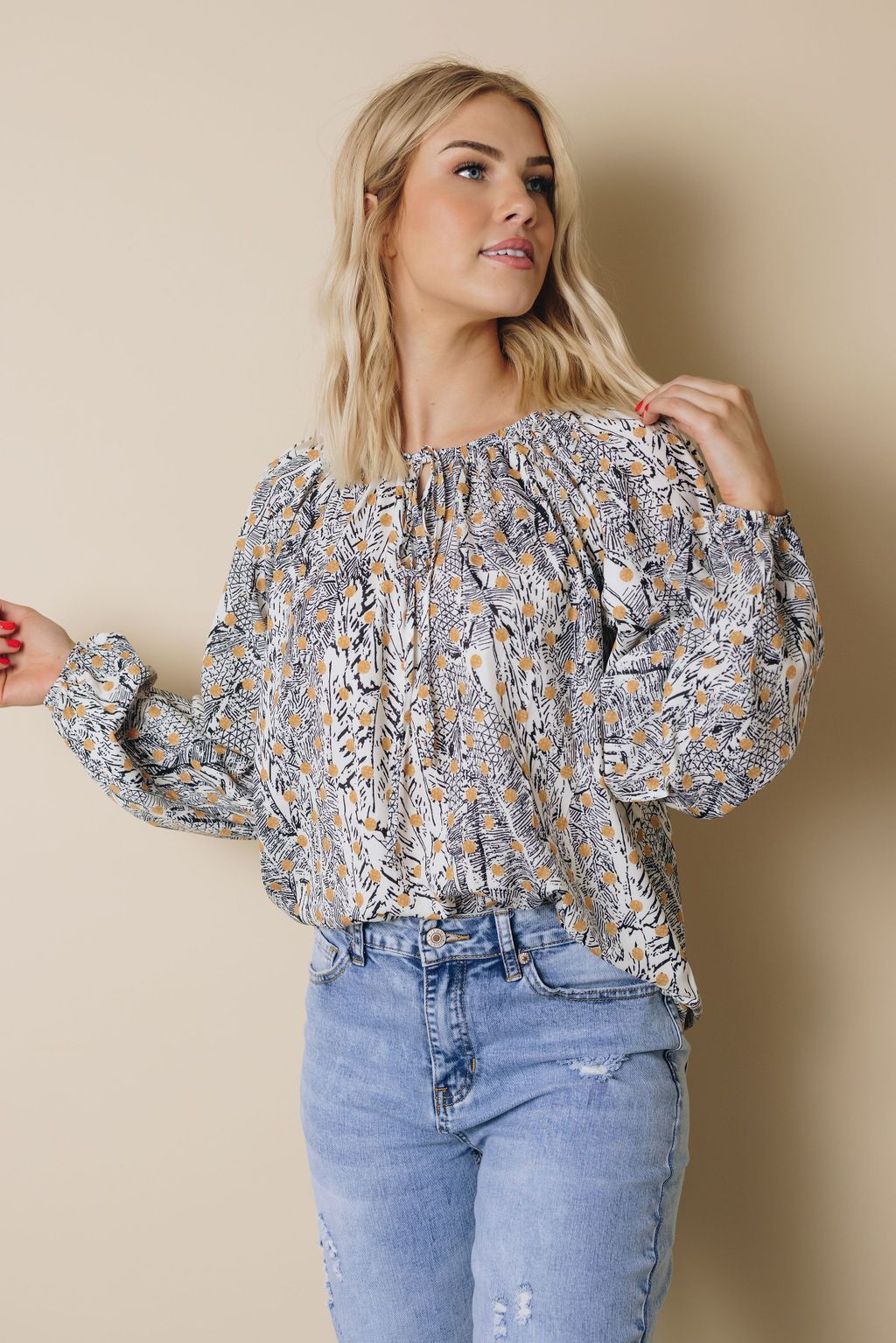 Beth Abstract Blouse