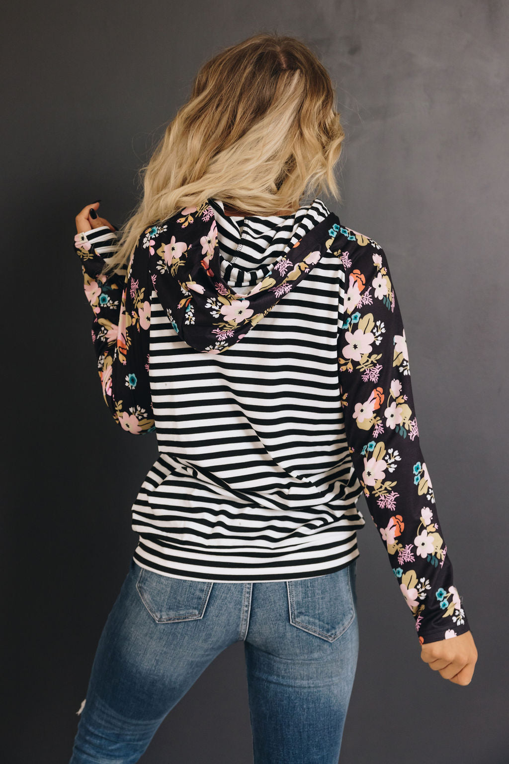 Clemons Double Hooded Patterned Hoodie