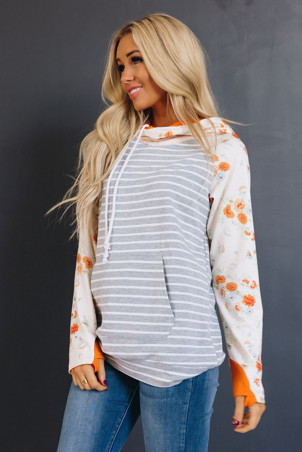 Clemons Double Hooded Patterned Hoodie