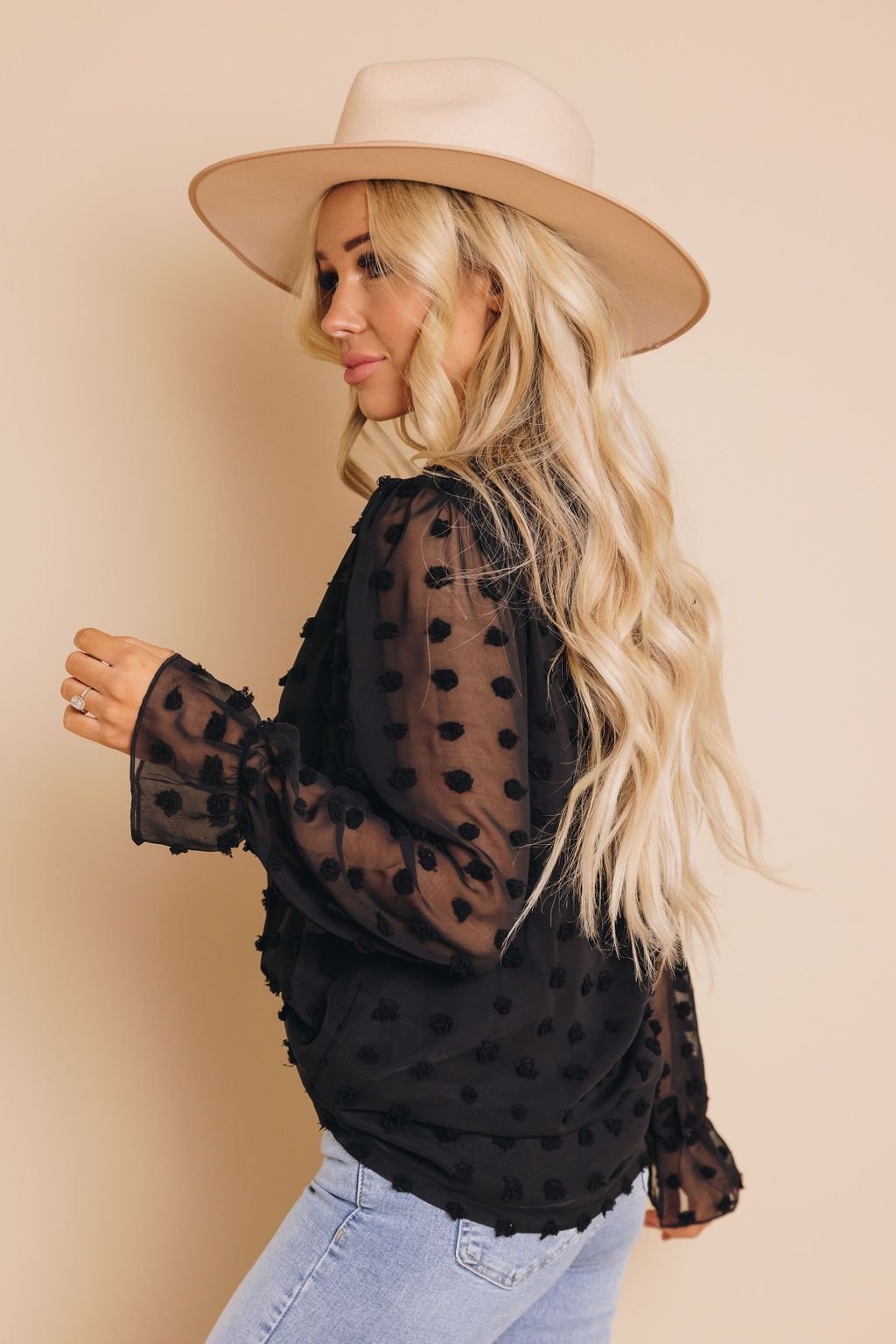 Catwalk Polka Dot Mesh Blouse