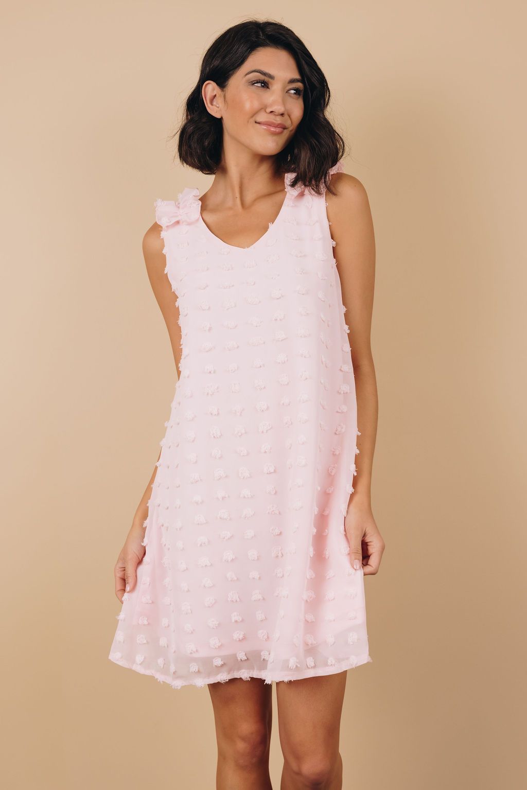Titan Swis Dot Ruffle Dress