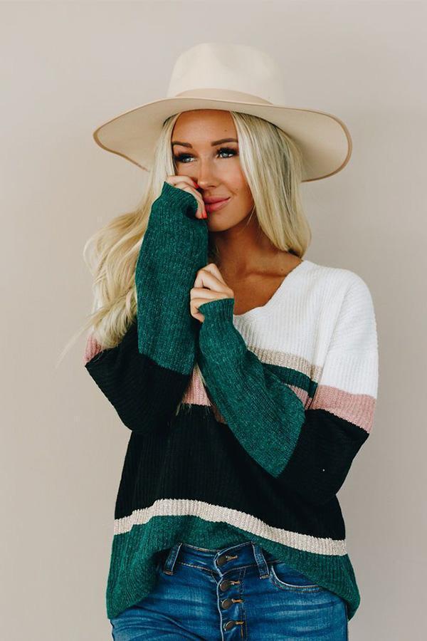 Candy Striped Knit Sweater
