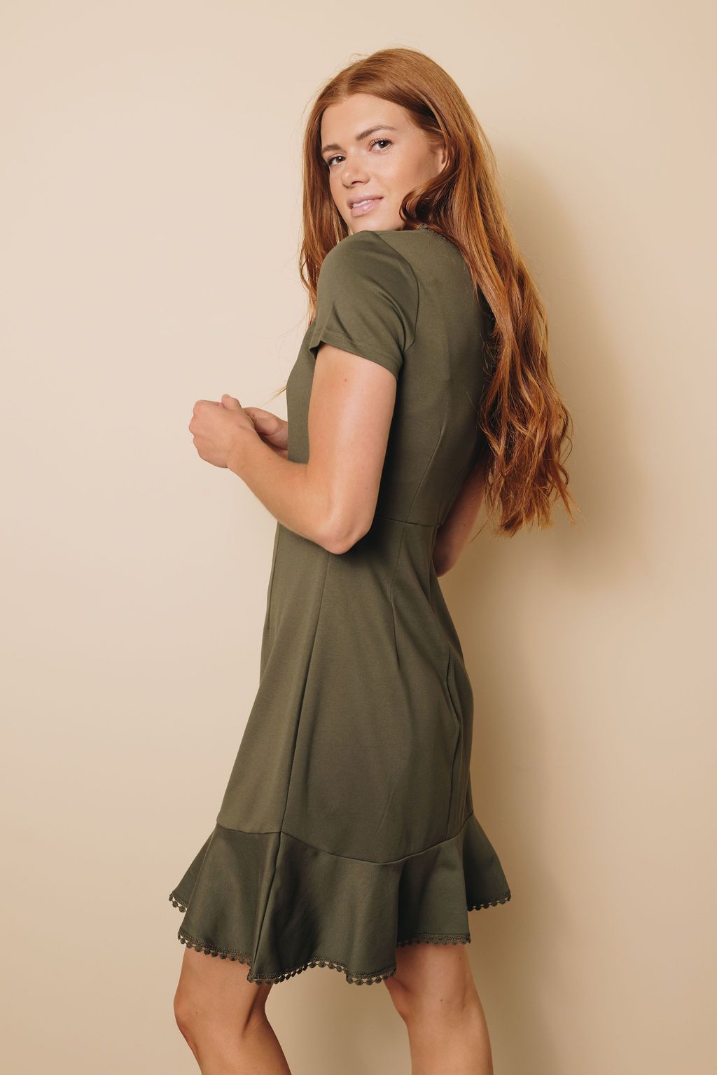 Tassel Ruffle Short Sleeve Mini Dress