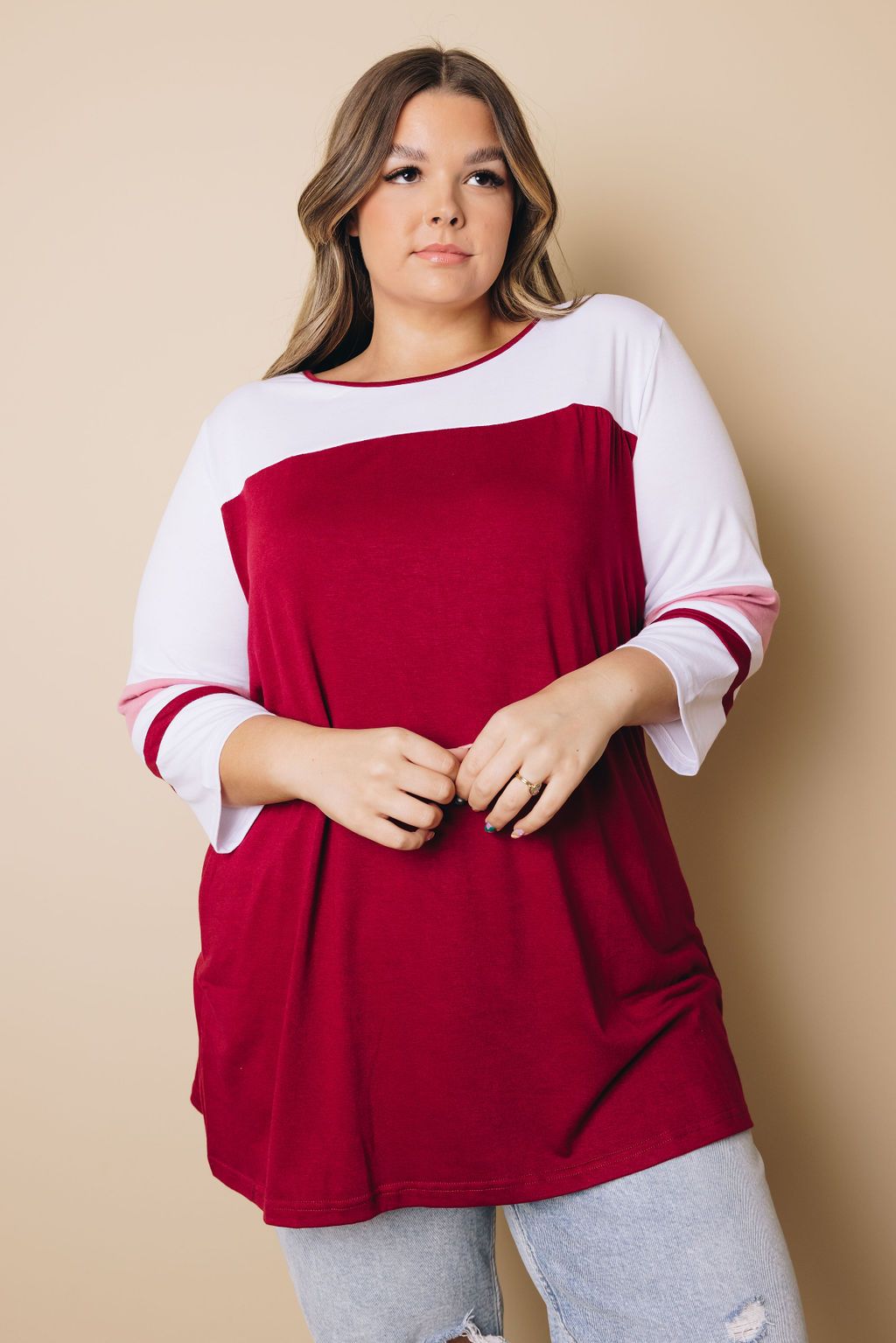 Plus Size - Tevia Colorblock Top