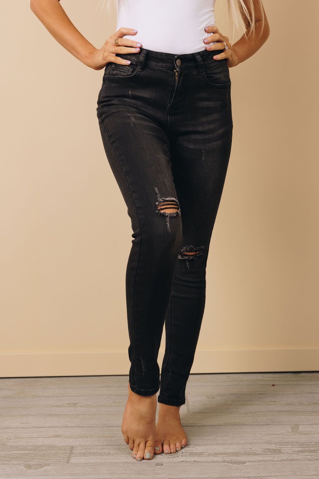 Anita Distressed Knee Skinny Jeans