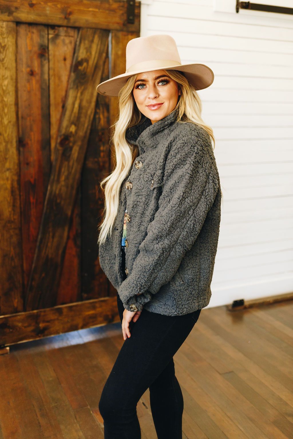 Let Me Be Sherpa Crop Jacket