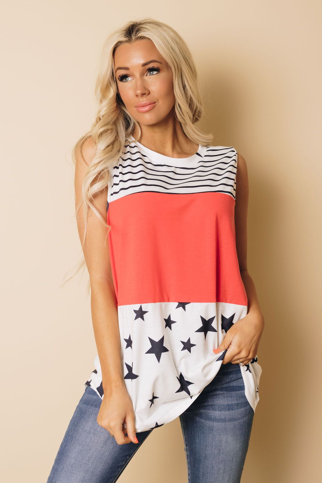 Freedom Ring Stars & Stripes Plus Size Tank