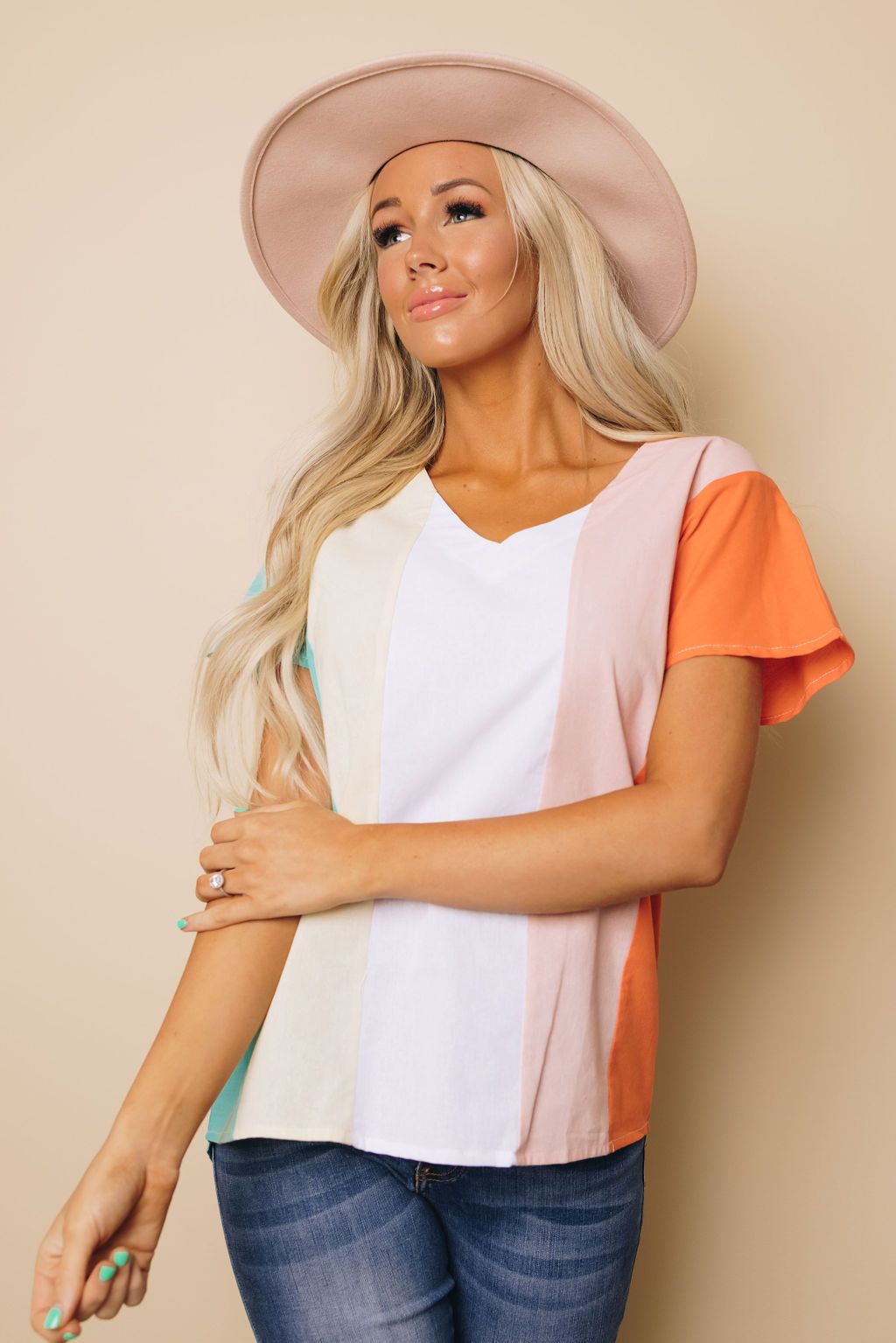 Nyla V-Neck Short Sleeve Top