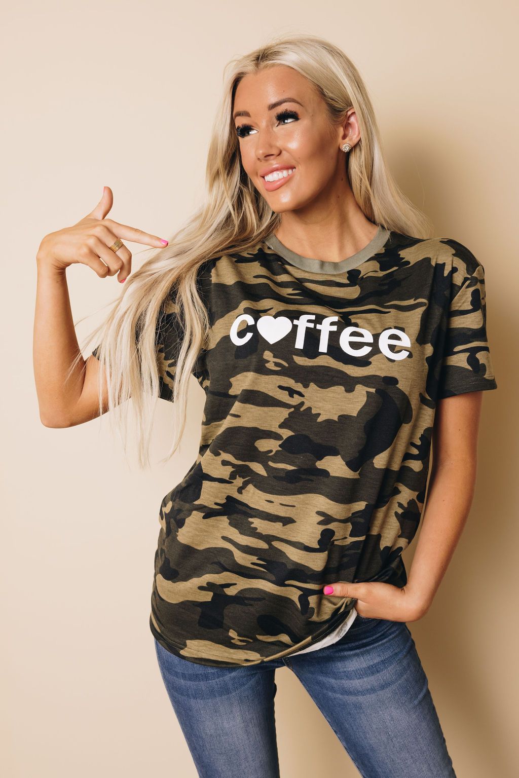 Coffee Graphic Camo Tee