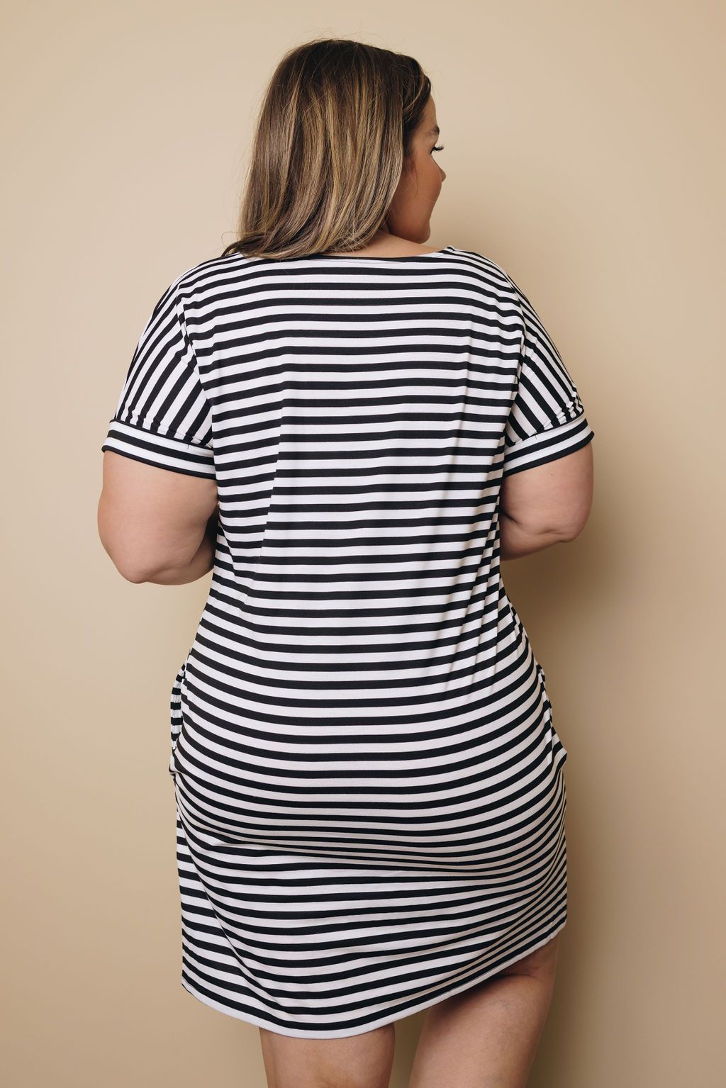 Plus Size - Tristian Striped Midi Dress