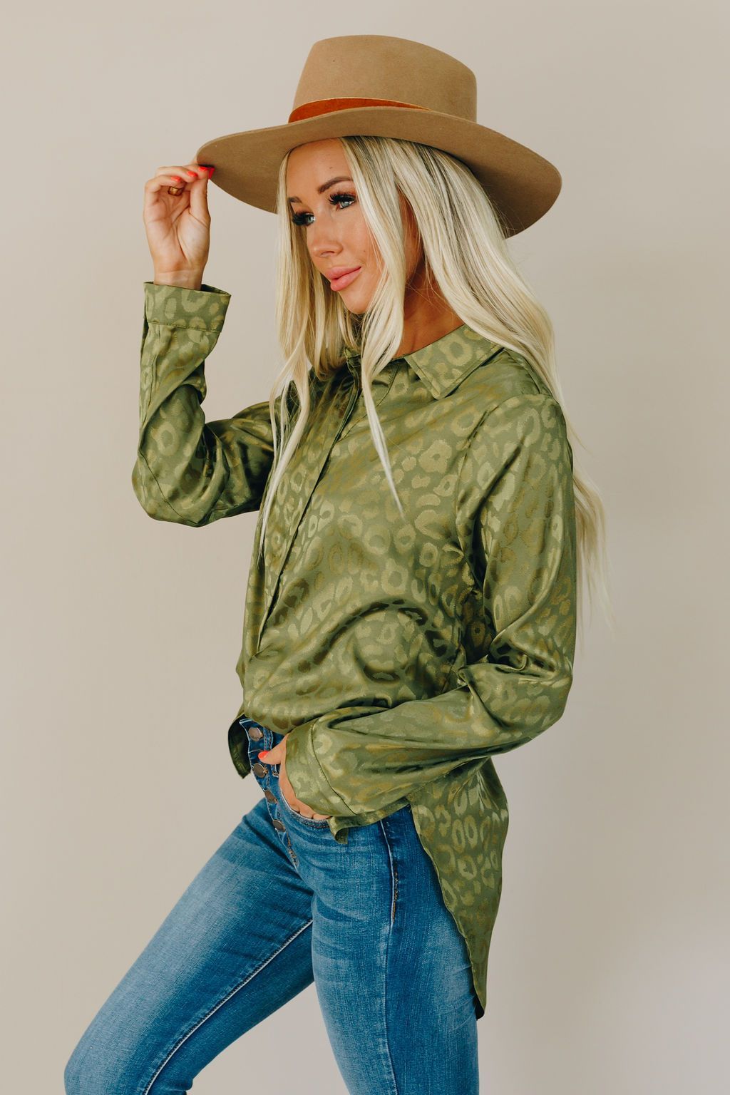 Tiger King Leopard Button Up Top