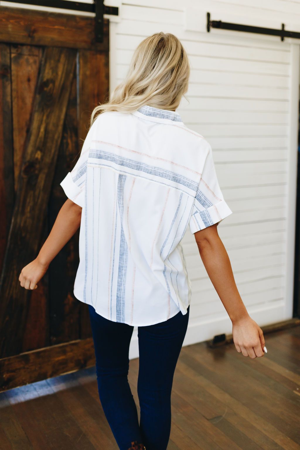 Fine Line Button Down Top