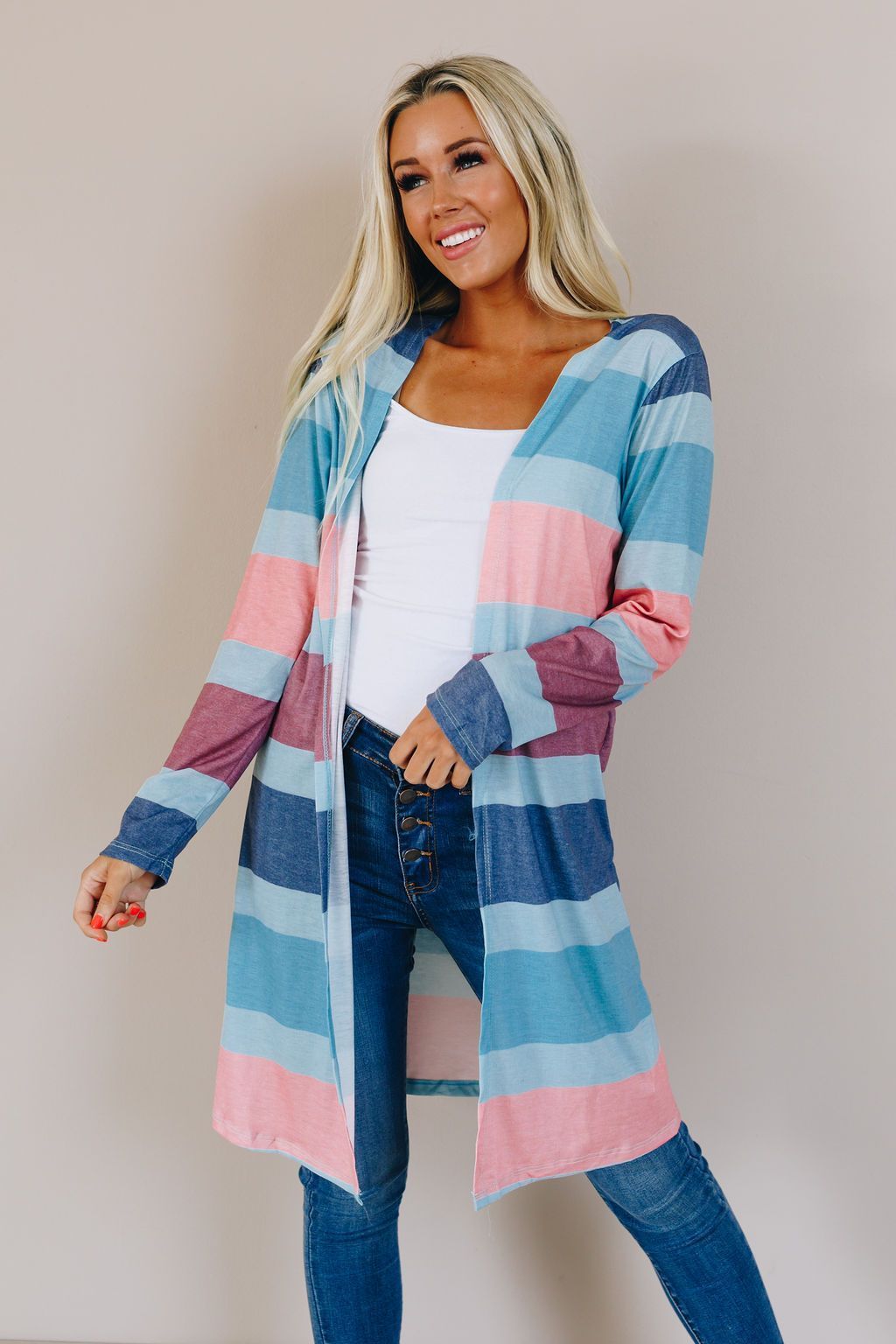 Billie Multi Color Stripe Cardigan