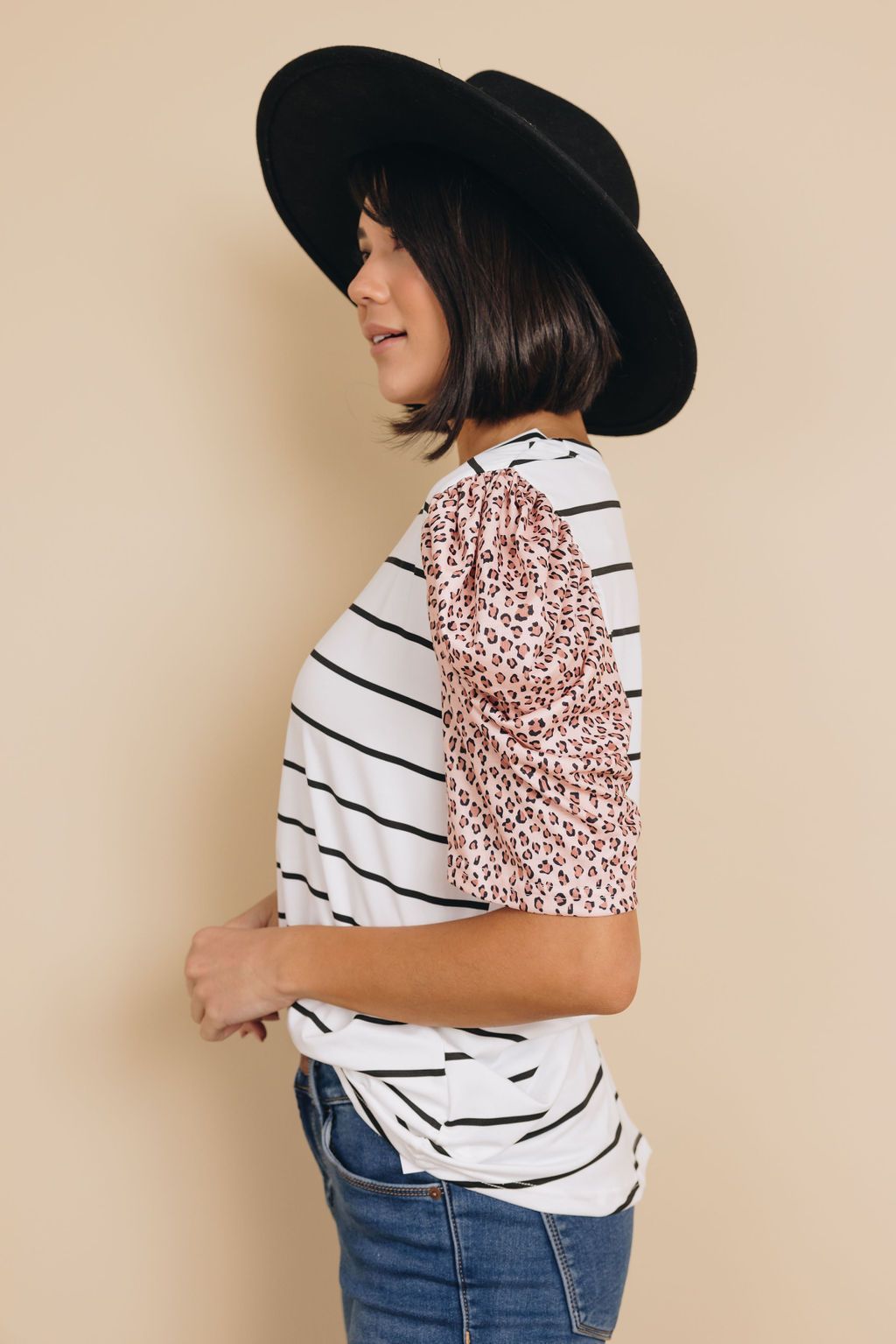 Jakobi Leopard Striped T-Shirt