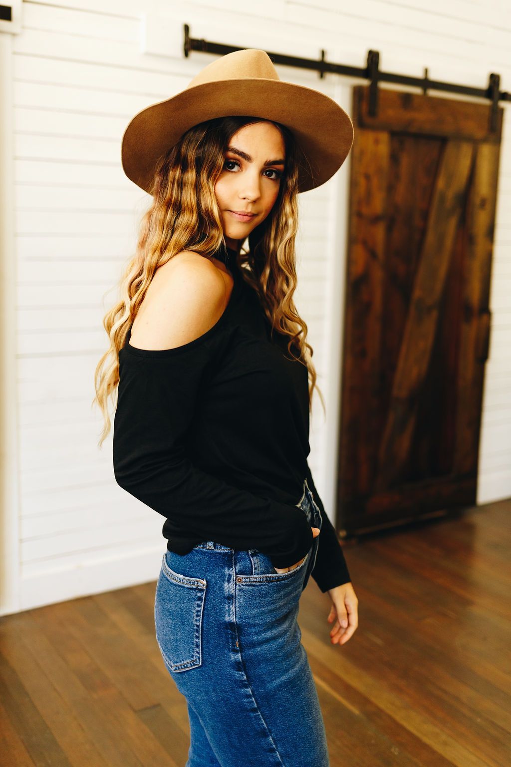 Hued Halter Long Sleeve Top
