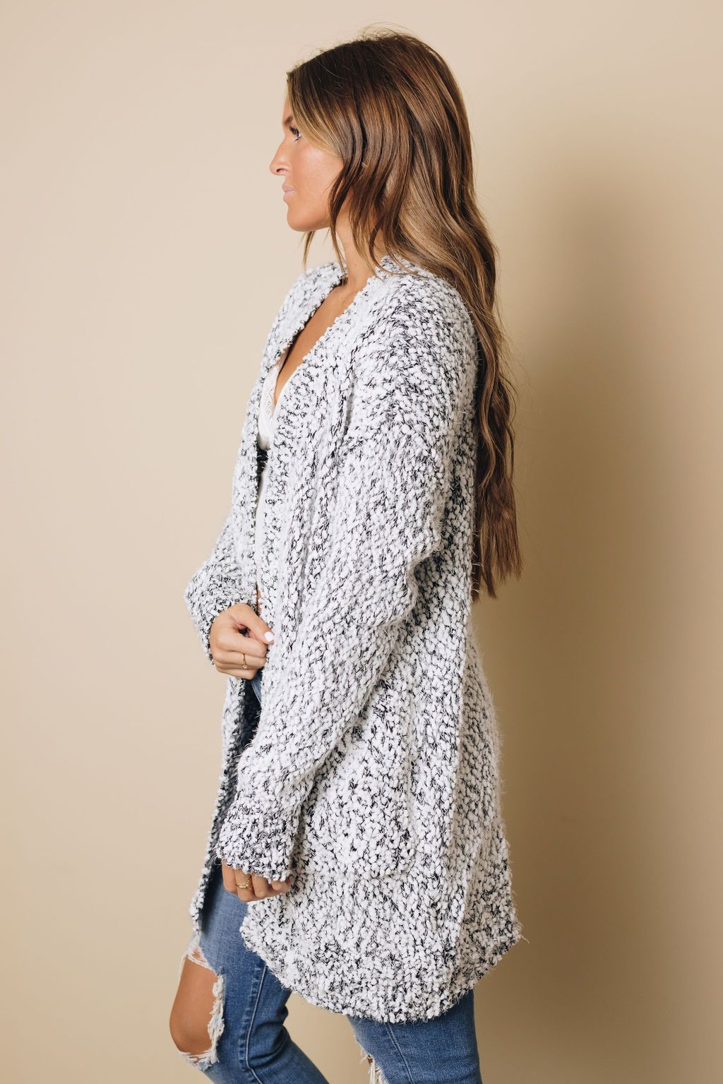 Cartlon Fuzzy Knit Cardigan