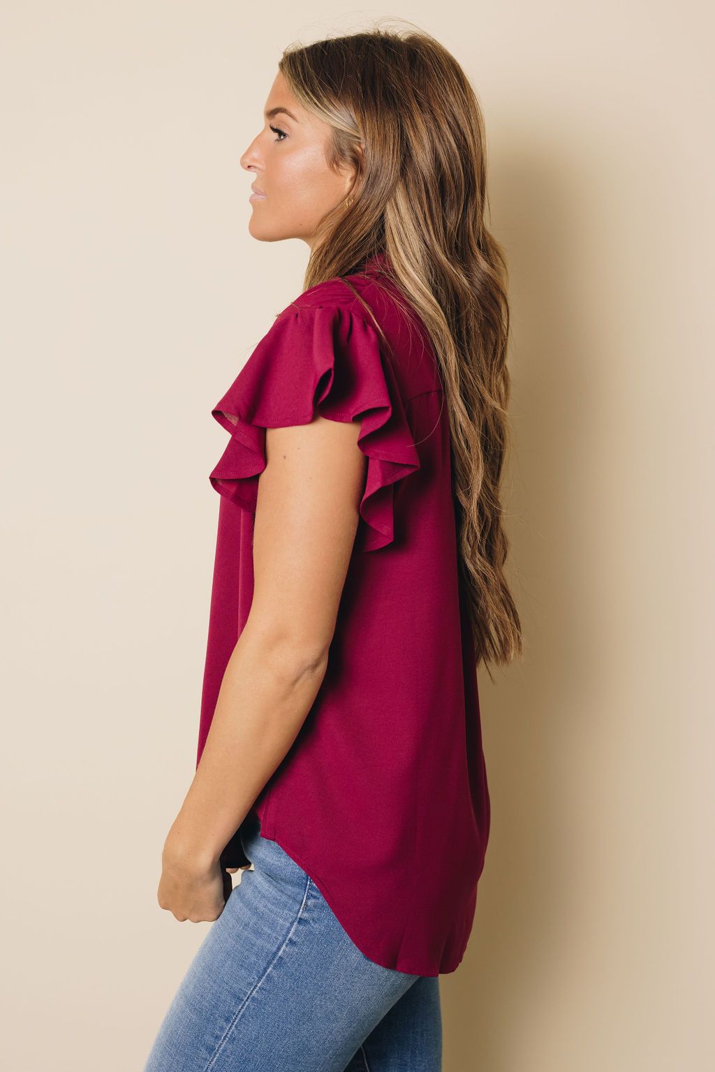 Danny Ruffled Sleeveless Top