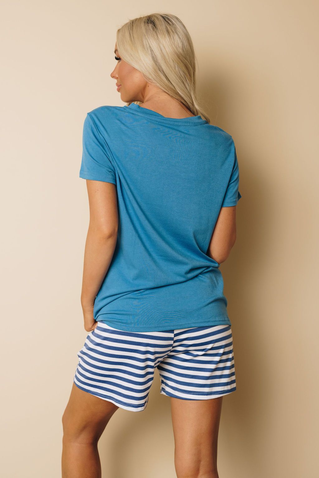 Marium Stripe Shorts Loungewear Set