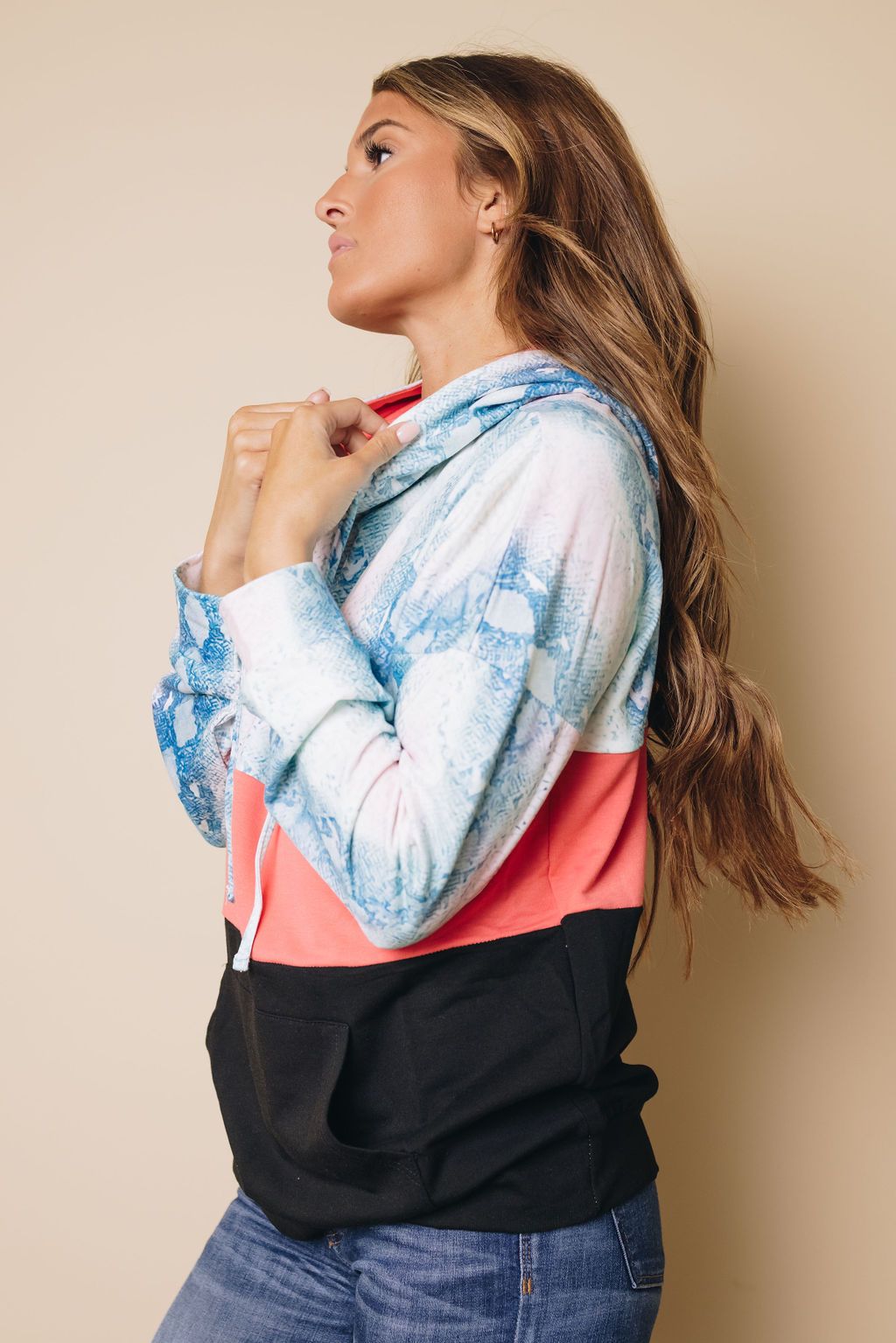 Snakeskin Colorblock Hoodie