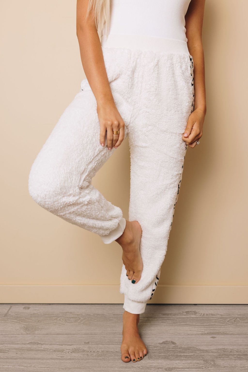 Betty Leopard Sherpa Joggers