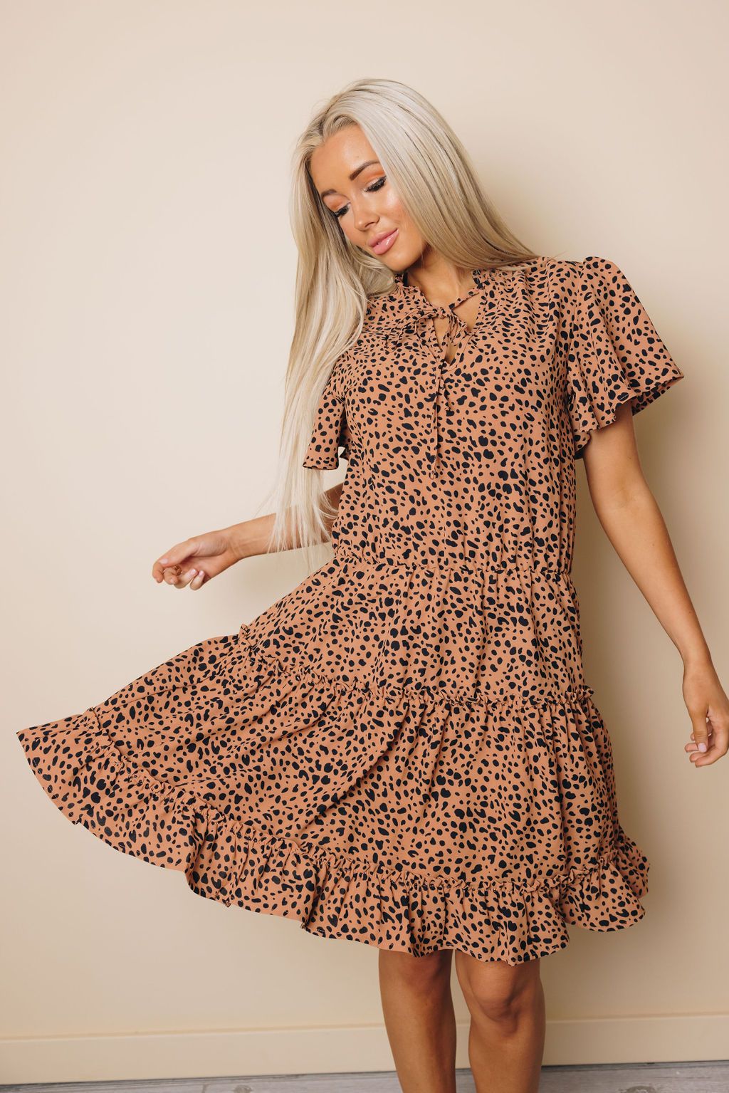 Nia Ruffled Tie Mini Dress